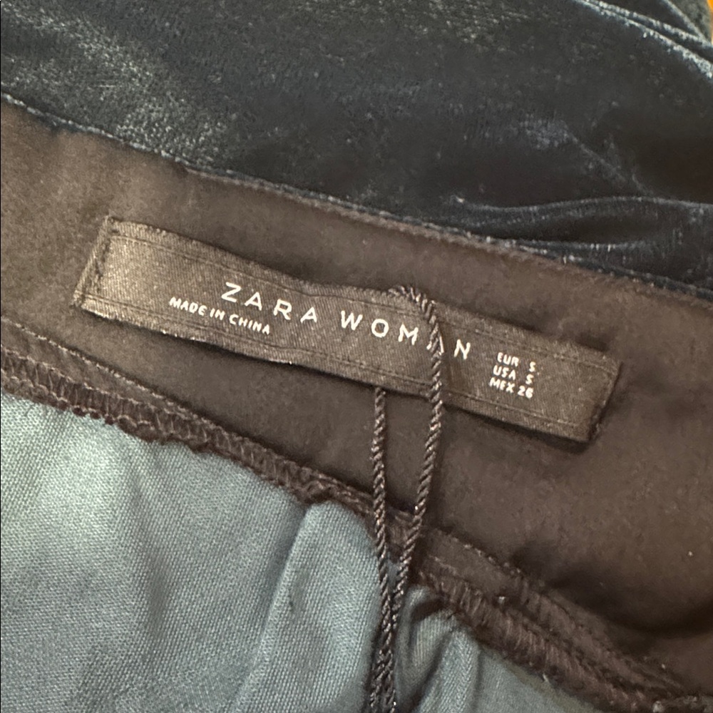 Zara Elegant Black Jumpsuit  velvet green   small NWOT - Picture 4 of 4